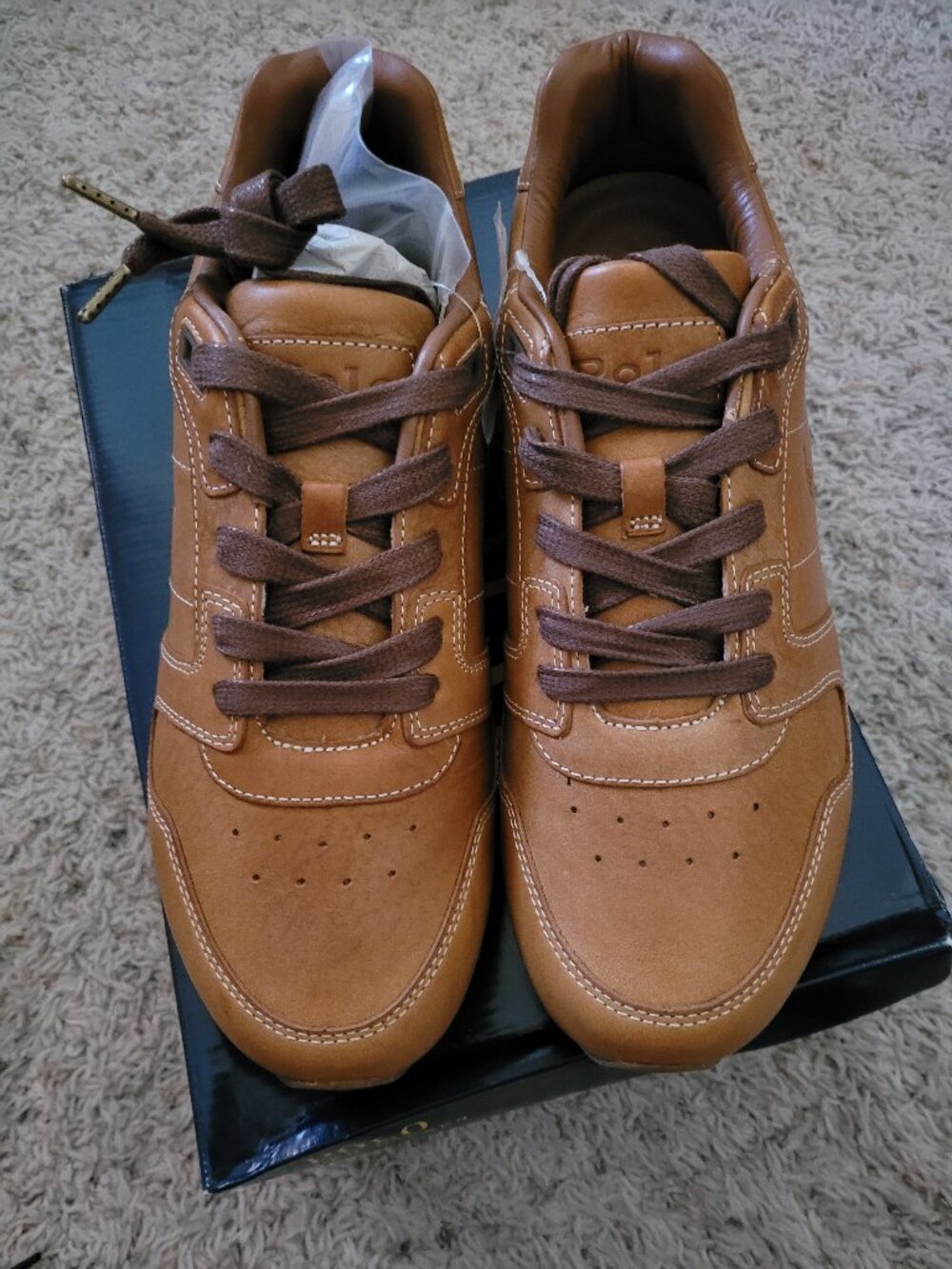 Polo Ralph Lauren Classic Runner Athletic Sneaker Brown Leather - 9